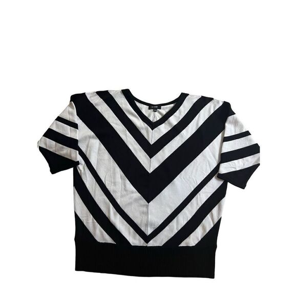 PREMISE STRIPED SWEATER Dolman Sleeves light flat knit size L - Picture 4 of 7